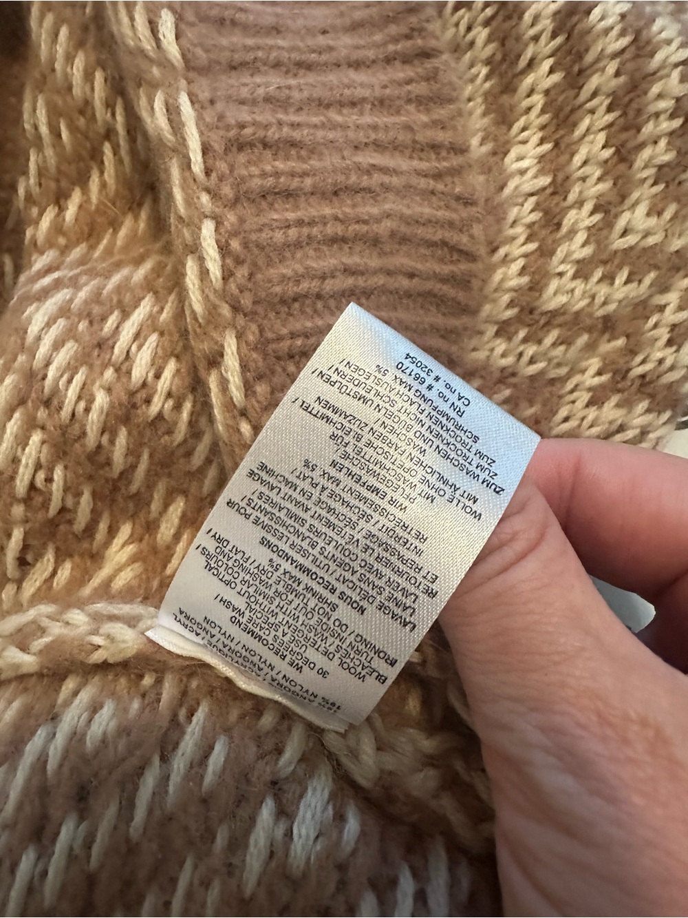 Ganni for Anthropologie Wool Angora Blend Chevron Candy Floss Sweater XS - Picture 6 of 6